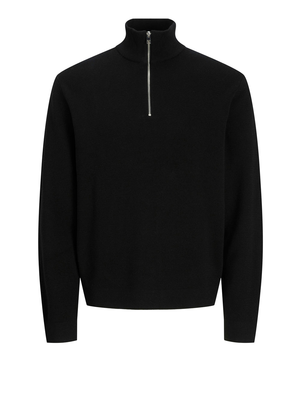 Maglia Collo Alto Jack e Jones Half Zip da Uomo - Nero