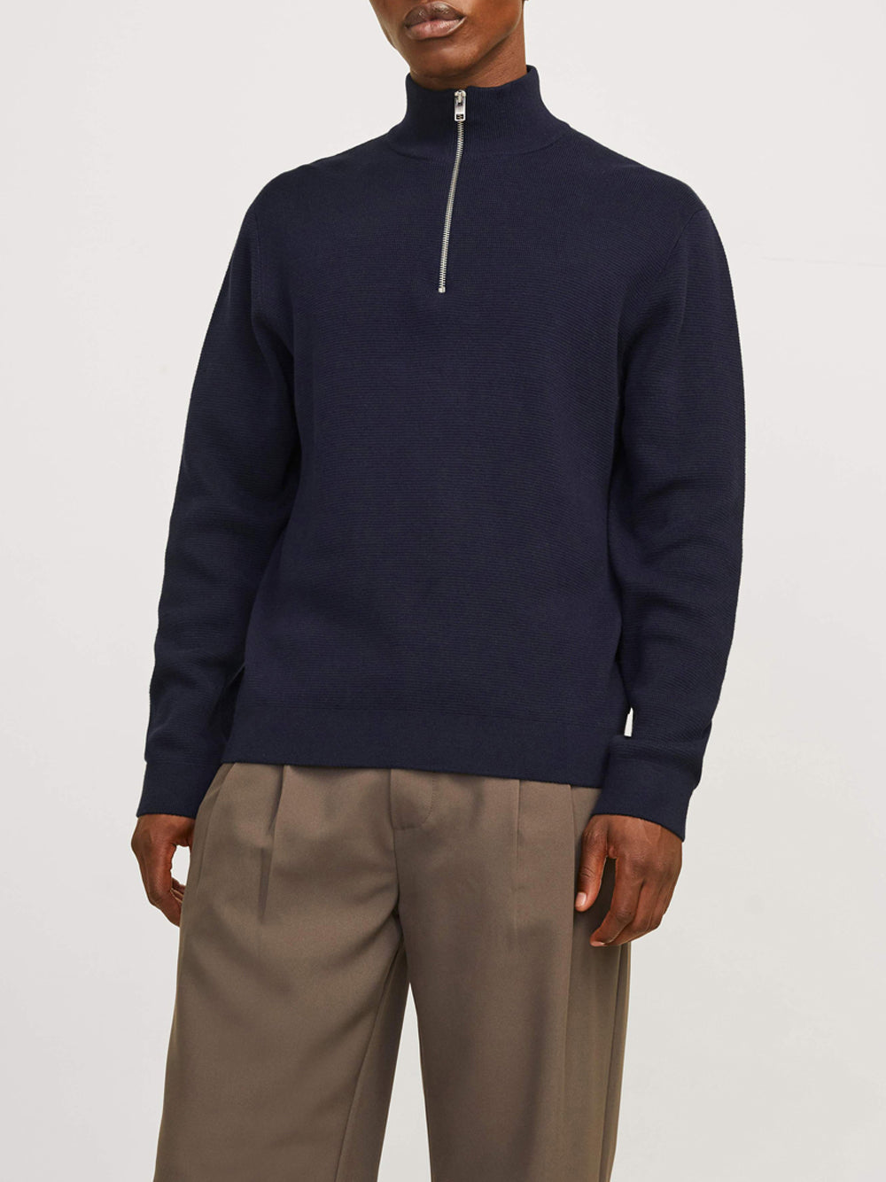 Maglia Collo Alto Jack e Jones Half Zip da Uomo - Blu