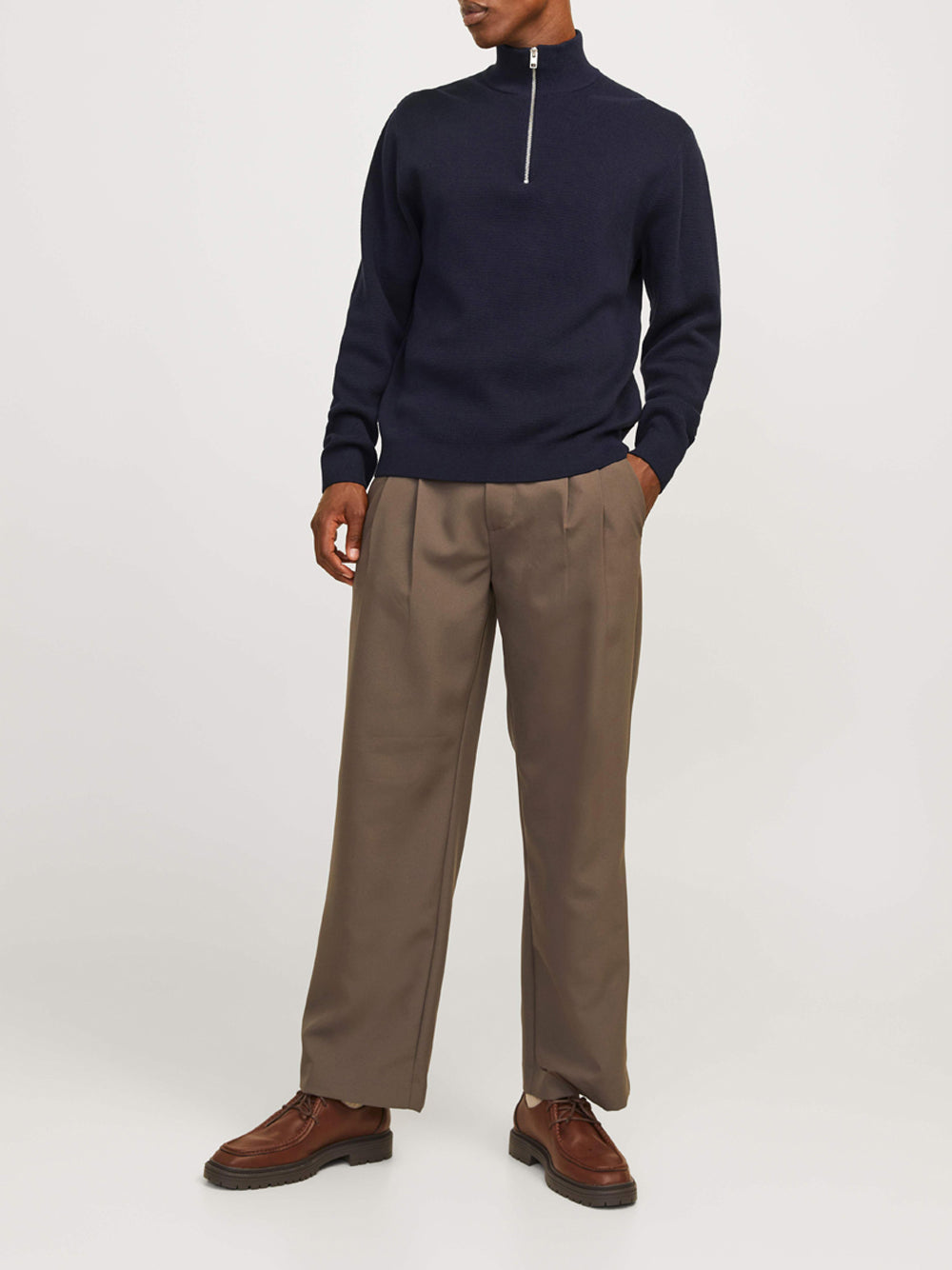 Maglia Collo Alto Jack e Jones Half Zip da Uomo - Blu