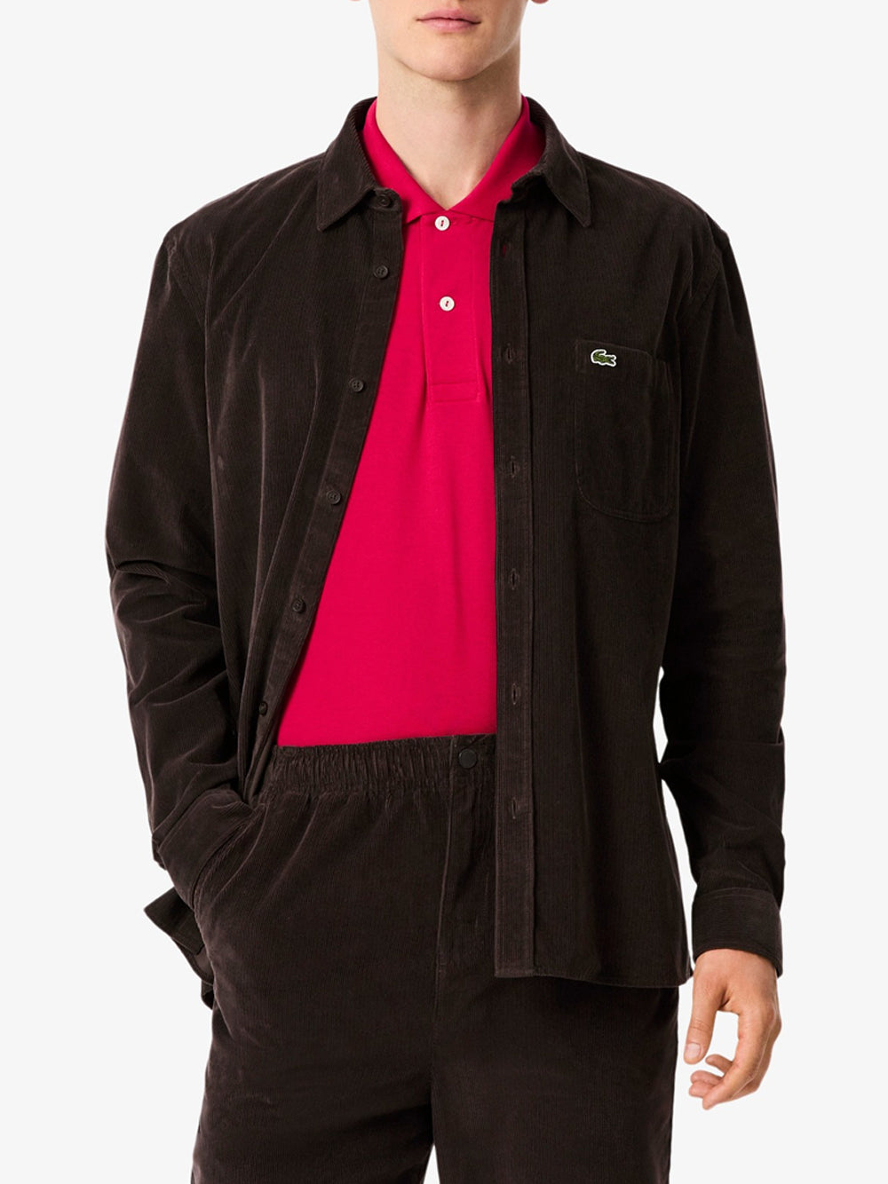 Camicia Casual Lacoste da Uomo - Marrone