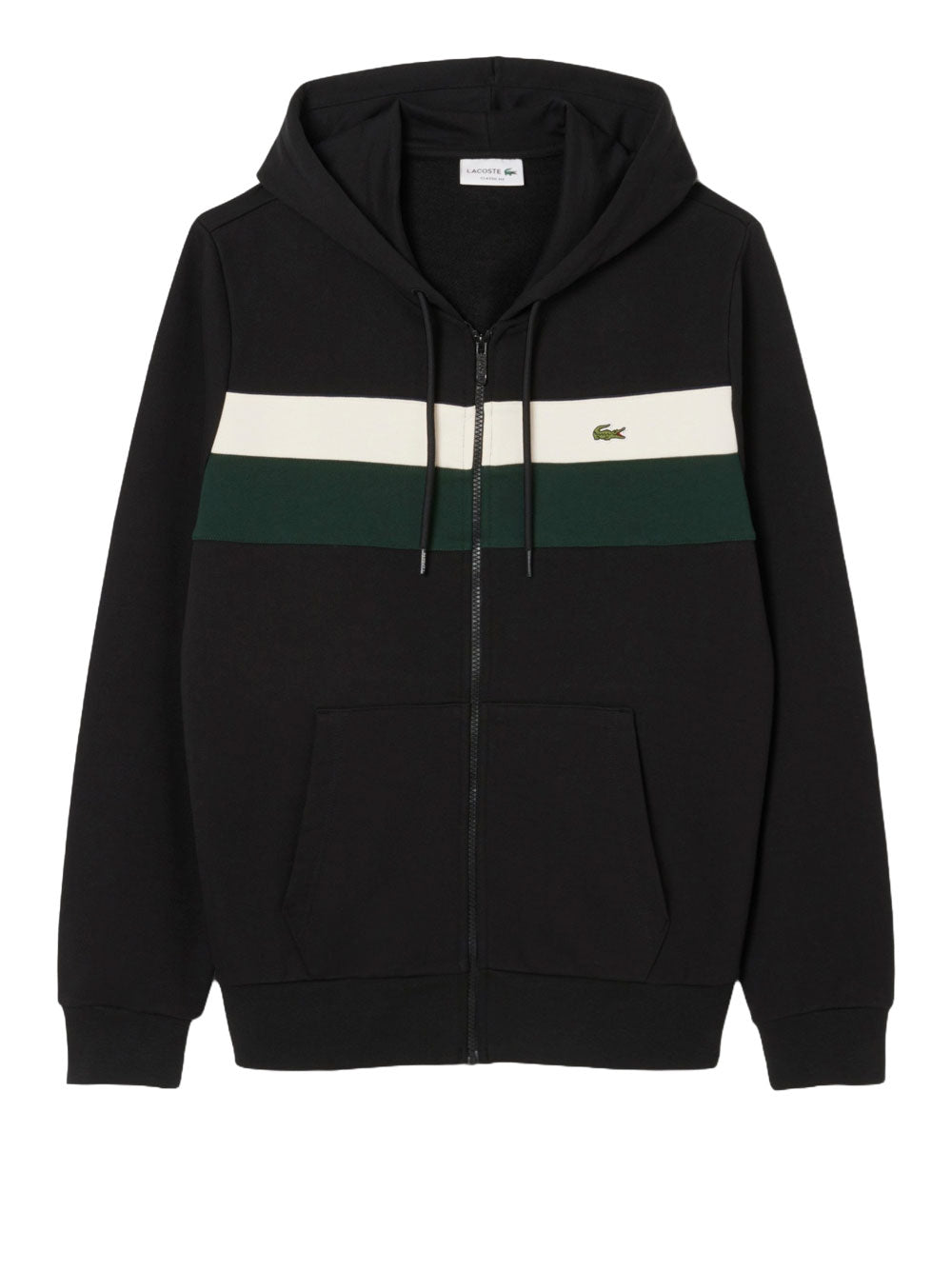 Felpa Zip Lacoste da Uomo - Nero