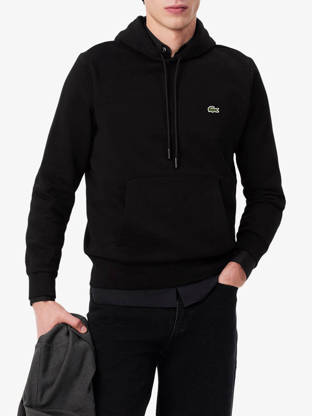 Felpa Cappuccio Lacoste da Uomo - Nero