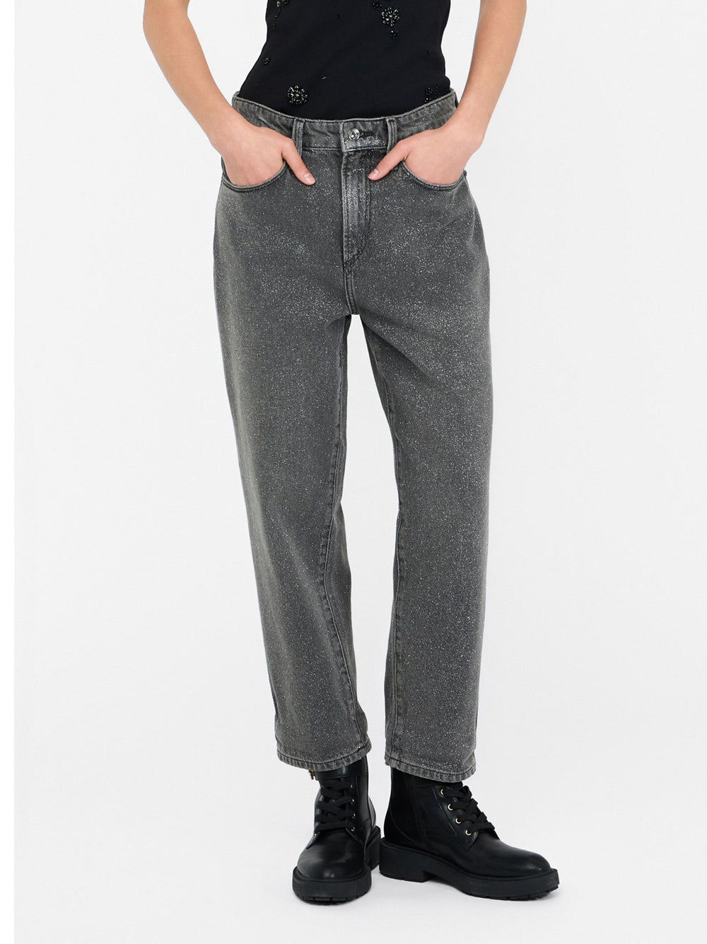 Jeans Straight Liu Jo da Donna - Grigio