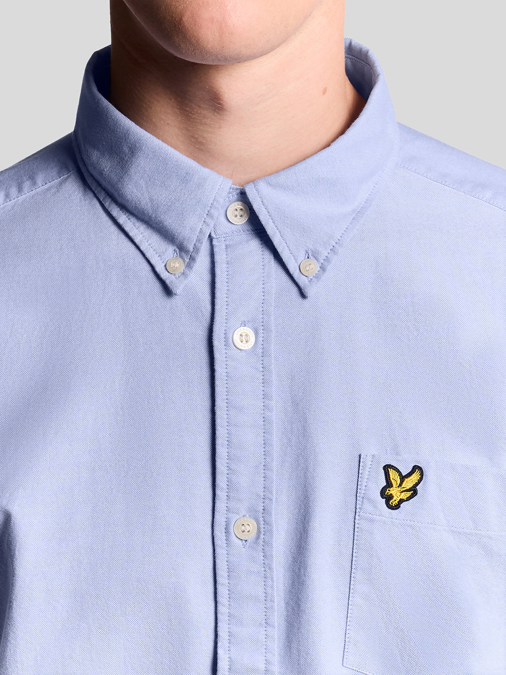 Camicia Casual Lyle & Scott Plain Oxford da Uomo - Celeste