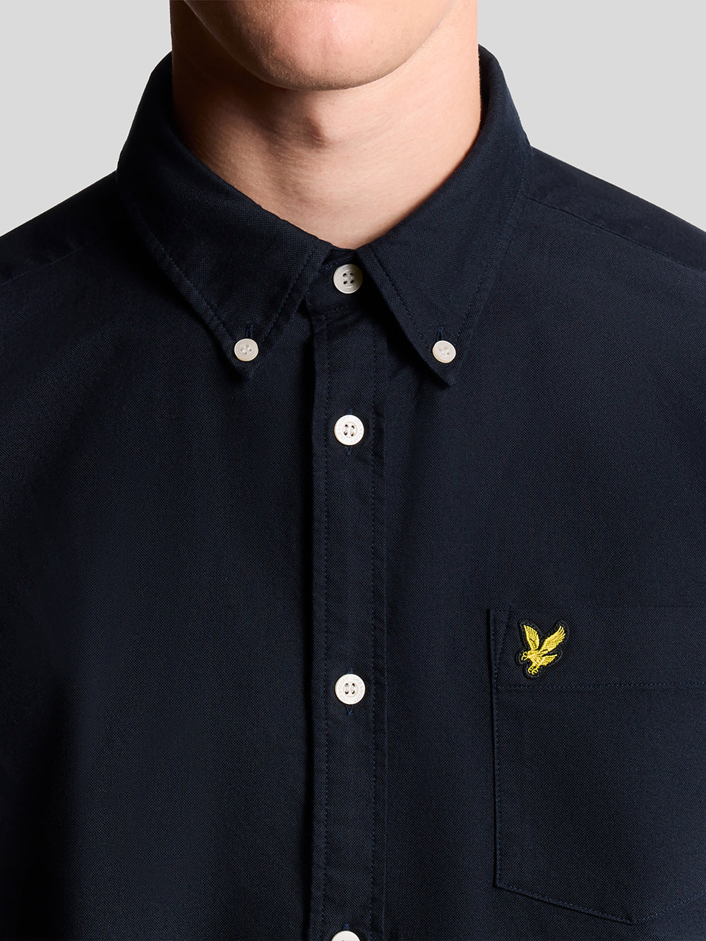 Camicia Casual Lyle & Scott Plain Oxford da Uomo - Blu
