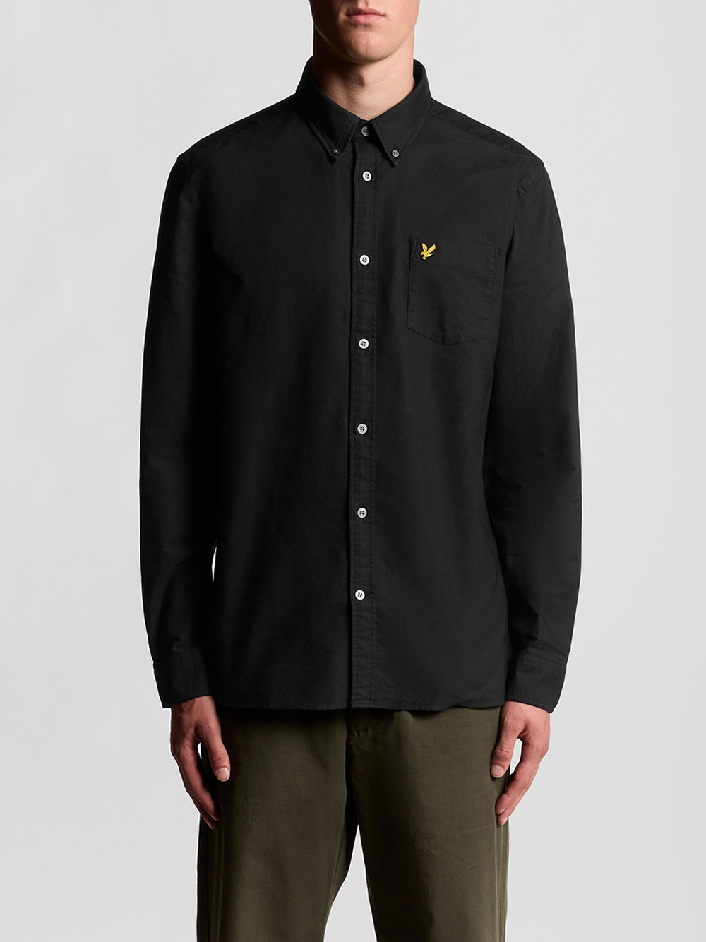 Camicia Casual Lyle & Scott Plain Oxford da Uomo - Nero