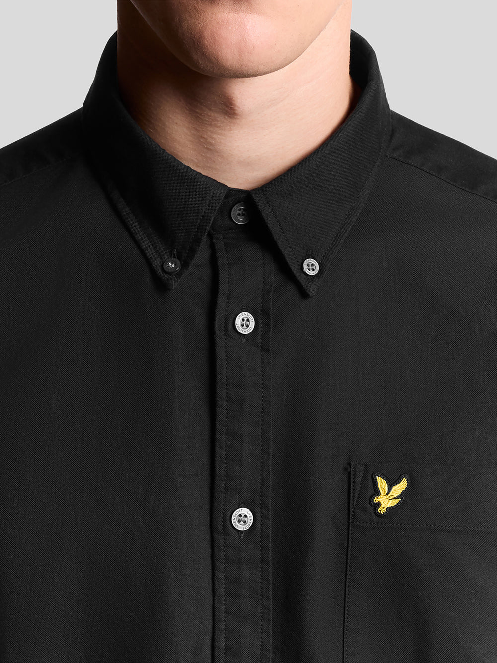 Camicia Casual Lyle & Scott Plain Oxford da Uomo - Nero