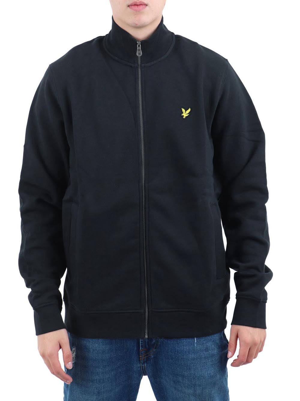 Lyle & Scott Felpa Zip Brushback Full Zip Uomo Mod. ML2148V Z865 Jet Black Nero