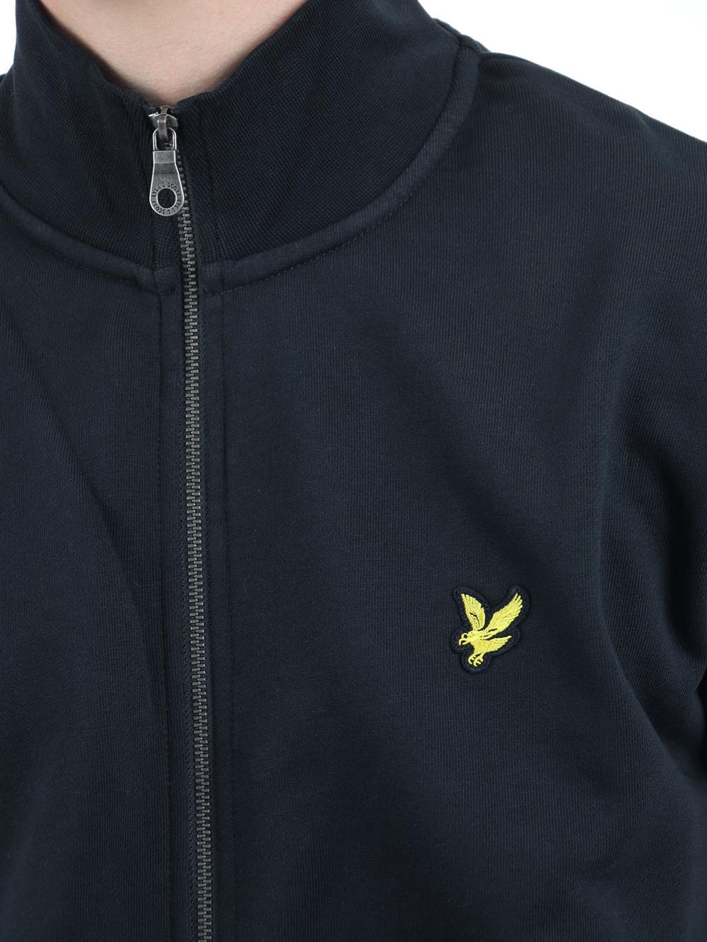 Lyle & Scott Felpa Zip Brushback Full Zip Uomo Mod. ML2148V Z865 Jet Black Nero