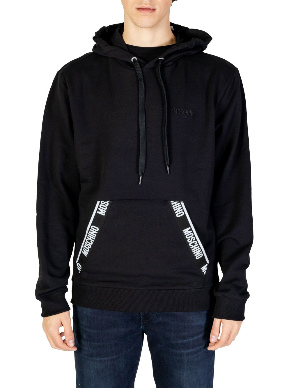 Love Felpa Cappuccio Moschino da Uomo - Nero