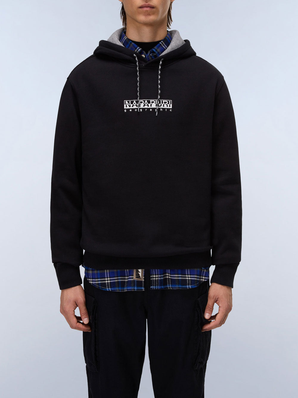 Felpa Cappuccio Napapijri Fiemme da Uomo - Nero