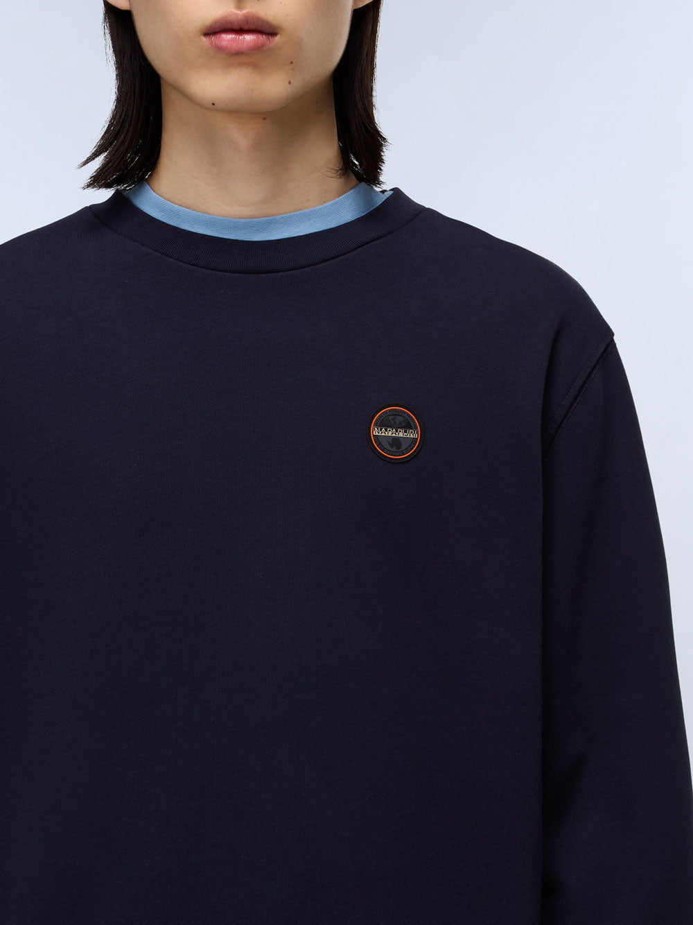 Felpa Napapijri Badge C 1 da Uomo - Blu