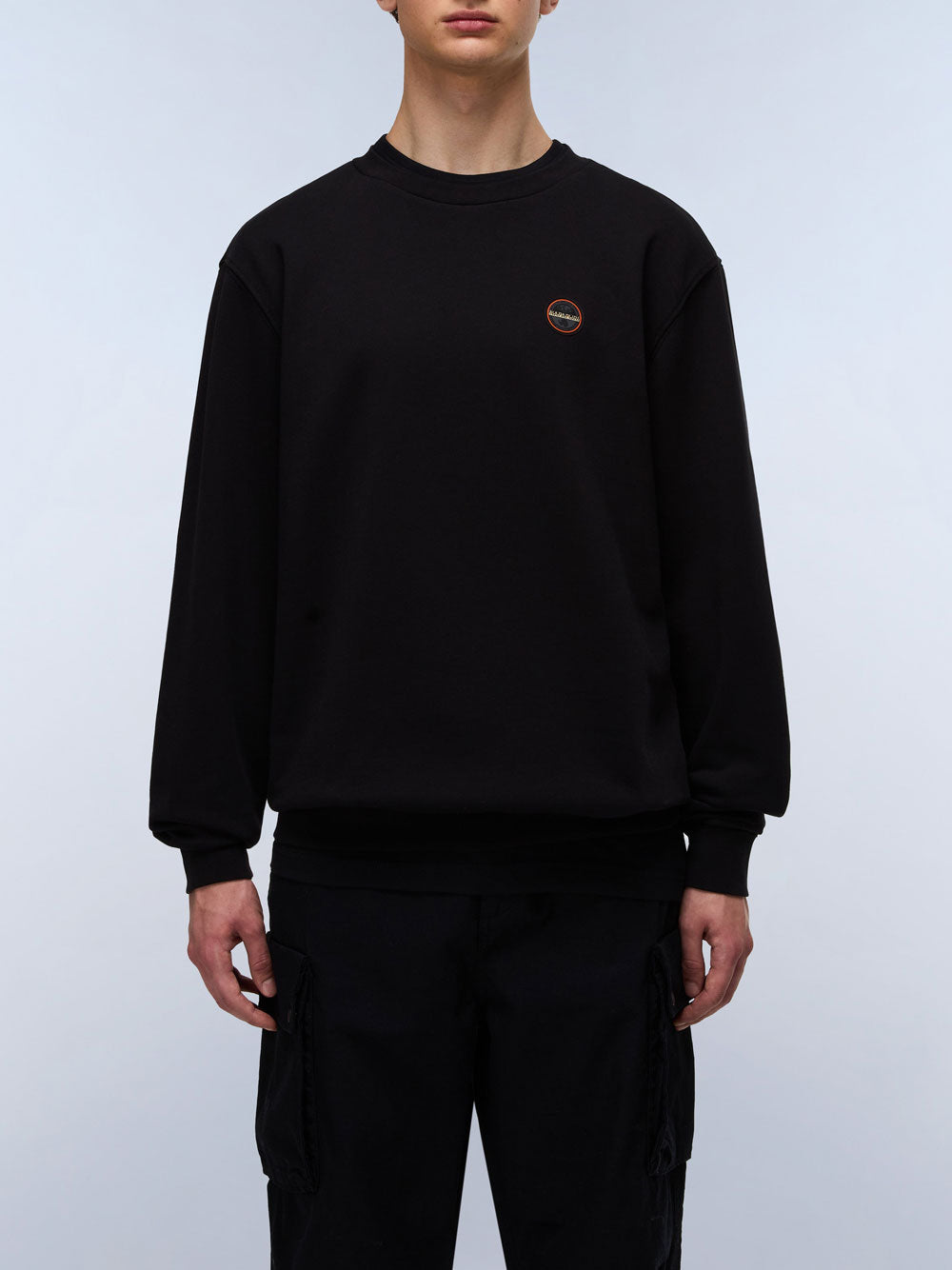 Felpa Napapijri Badge C 1 da Uomo - Nero