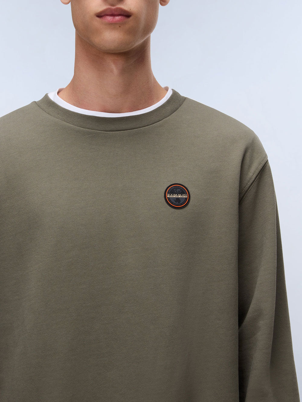Felpa Napapijri Badge C 1 da Uomo - Verde
