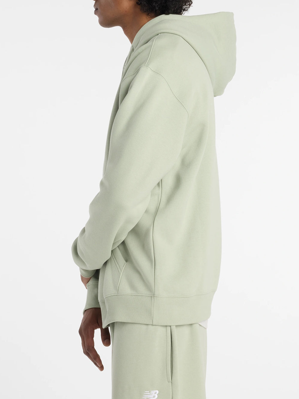 Felpa Cappuccio New Balance da Uomo - Verde