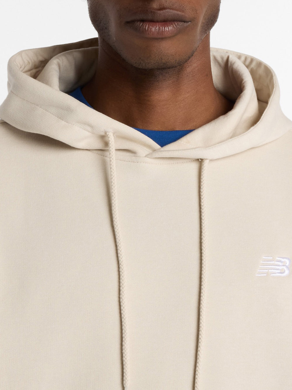 Felpa Cappuccio New Balance da Uomo - Beige Avorio