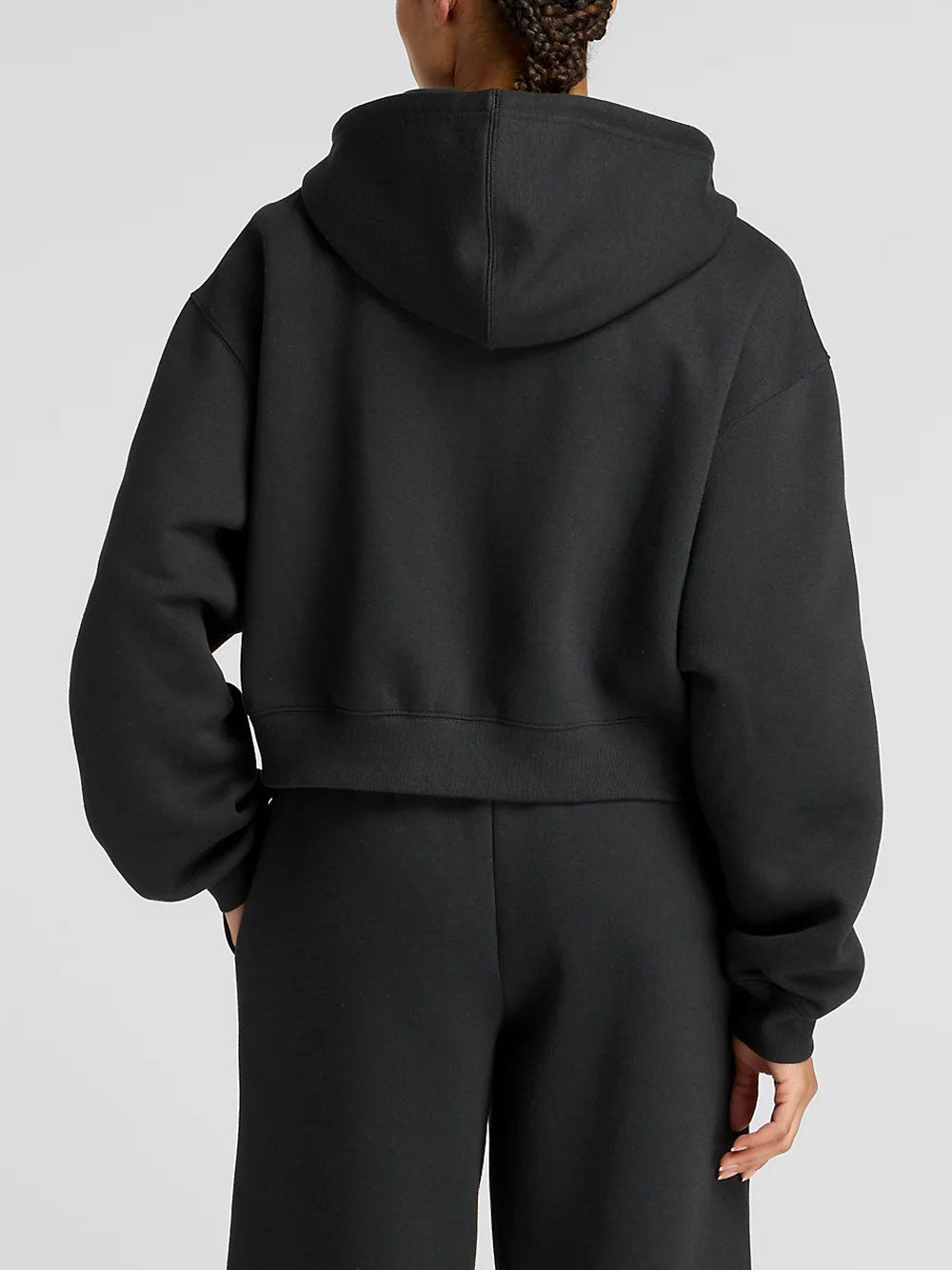 Felpa Zip New Balance Linear Heritage da Donna - Nero