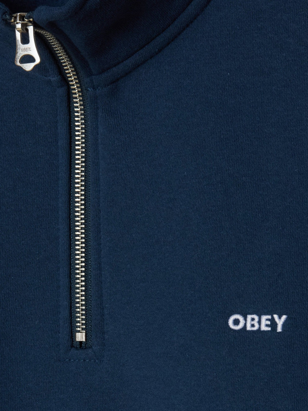 Felpa Zip Obey Established Works Bold Mockneck da Uomo - Blu