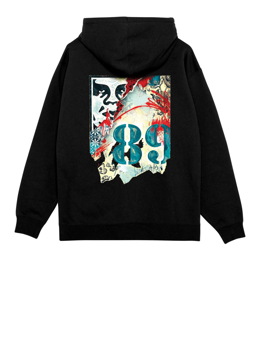 Felpa Cappuccio Obey Lisbon Icon da Uomo - Nero