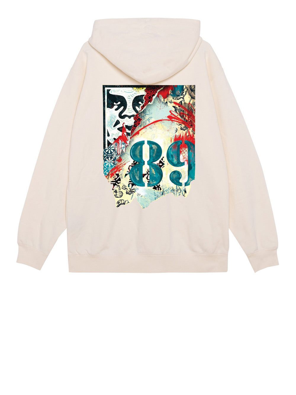 Felpa Cappuccio Obey Lisbon Icon da Uomo - Bianco