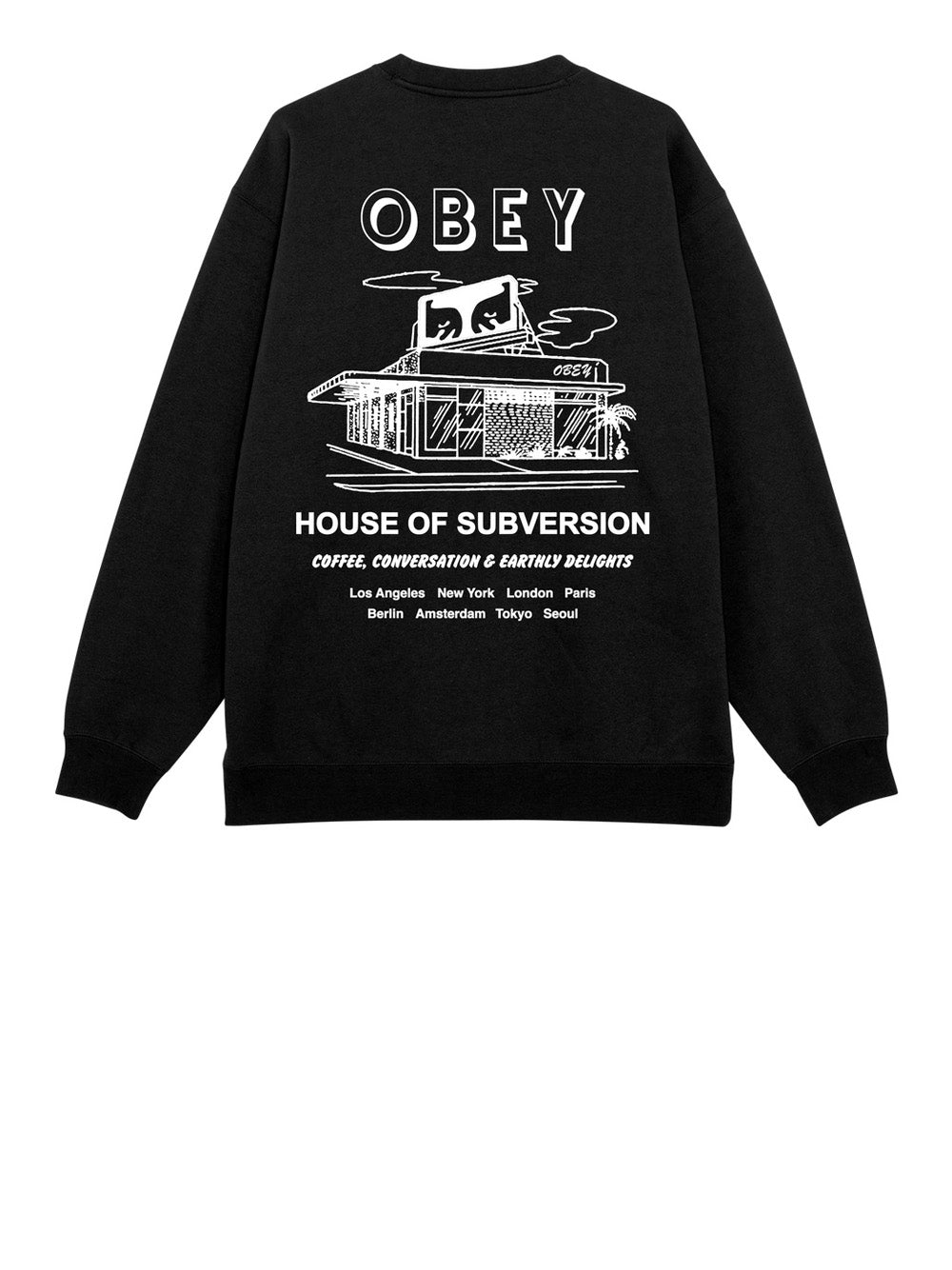 Felpa Obey House Of Subversion da Uomo - Nero
