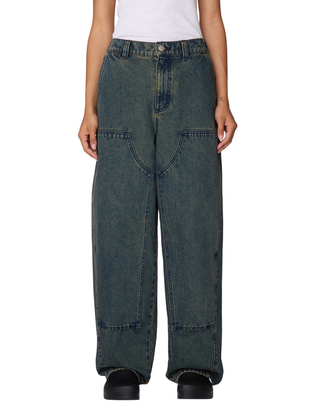 Jeans Wide Obey Leah Iii Baggy Double Knee da Donna - Denim