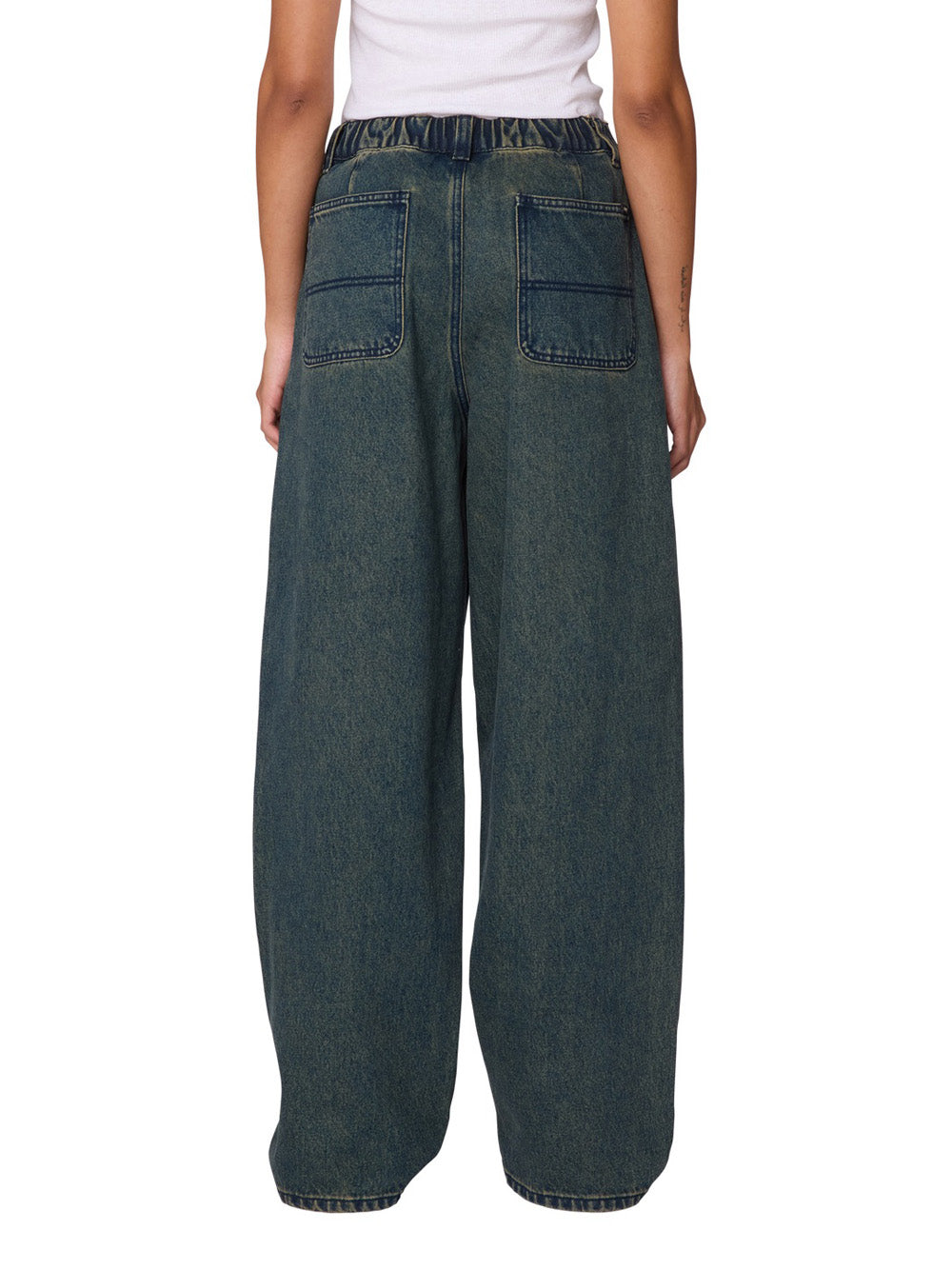 Jeans Wide Obey Leah Iii Baggy Double Knee da Donna - Denim