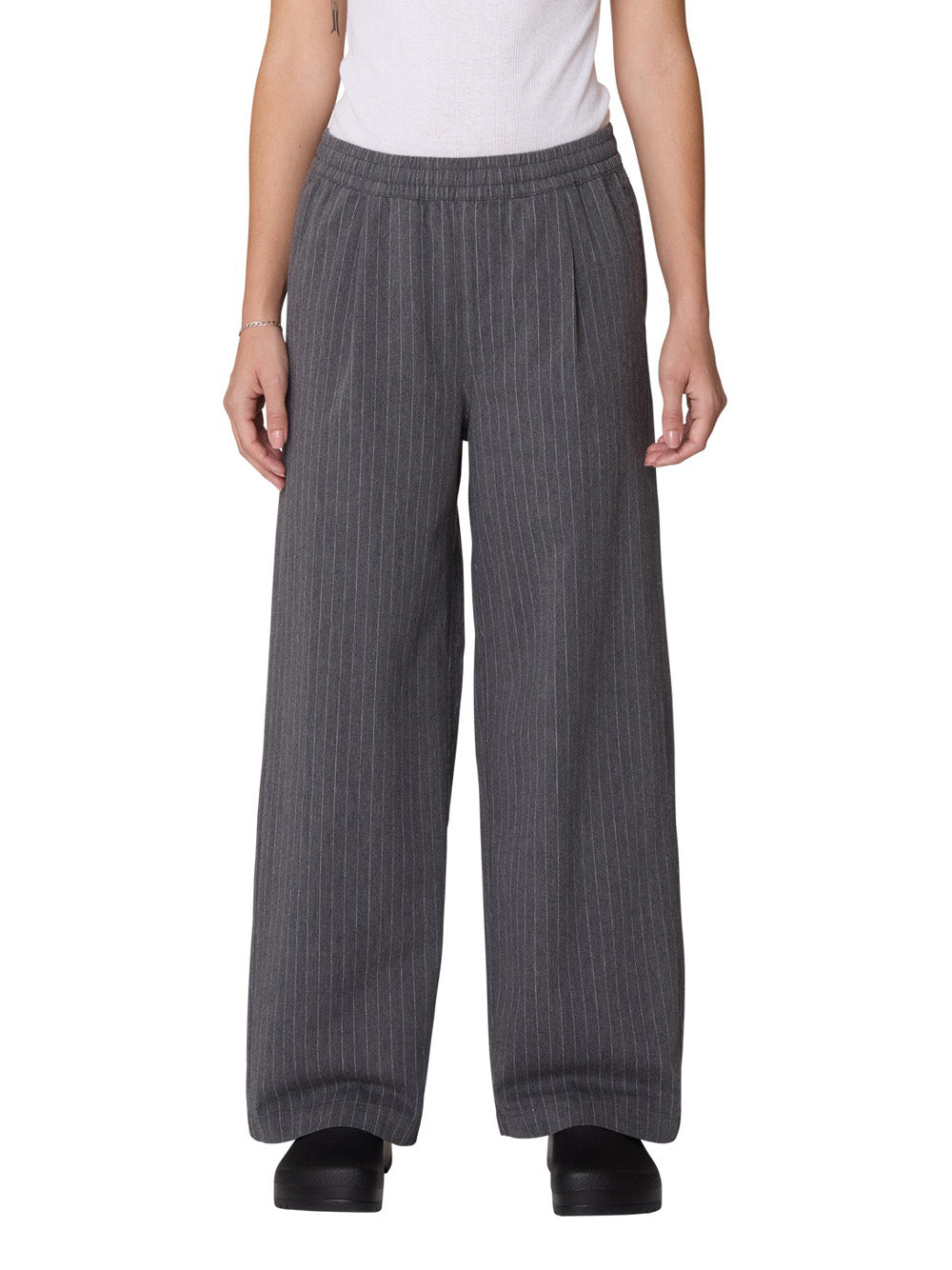 Pantalone Straight Obey Irina Pleated da Donna - Grigio