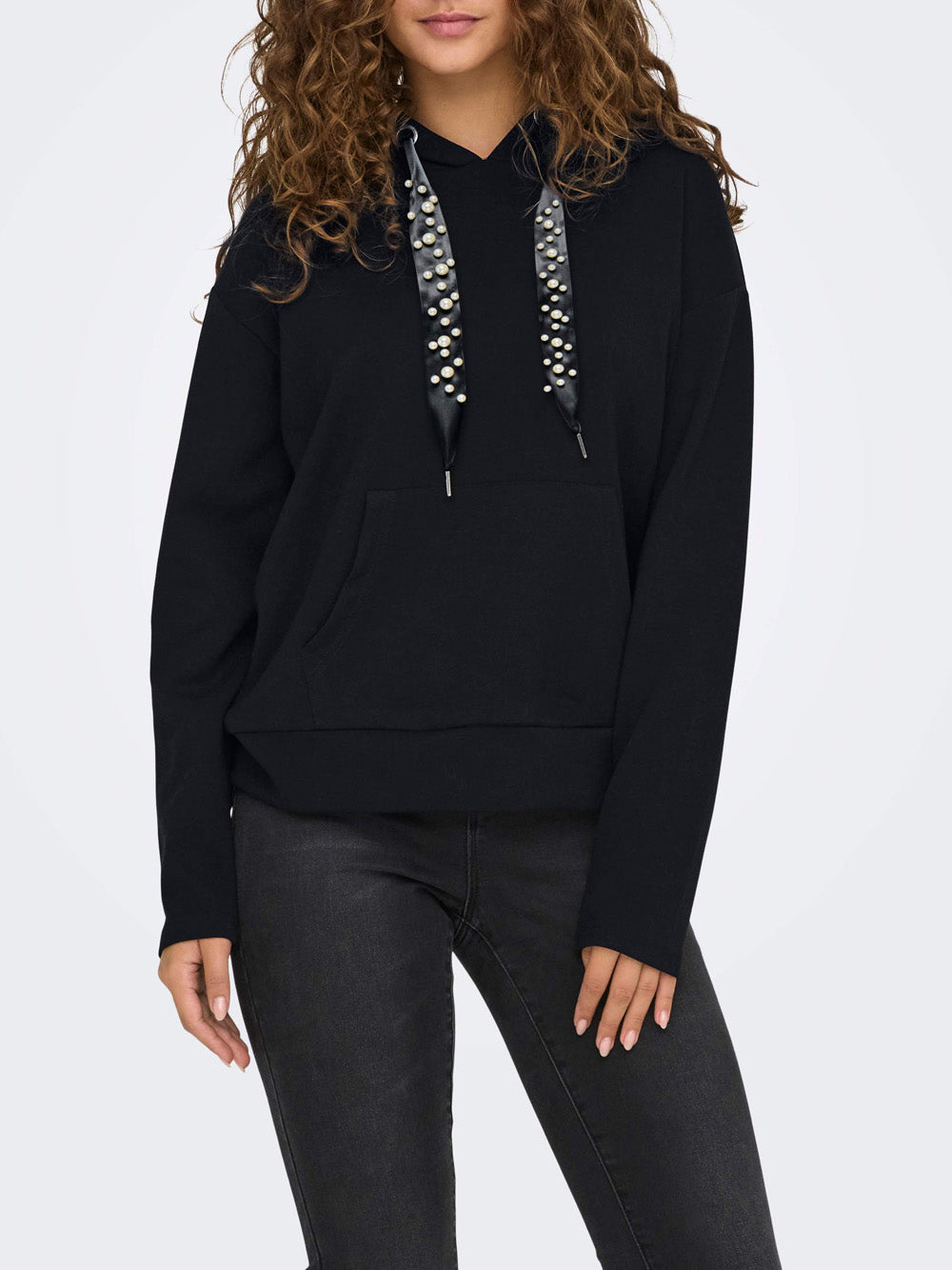 Felpa Cappuccio Only da Donna - Nero