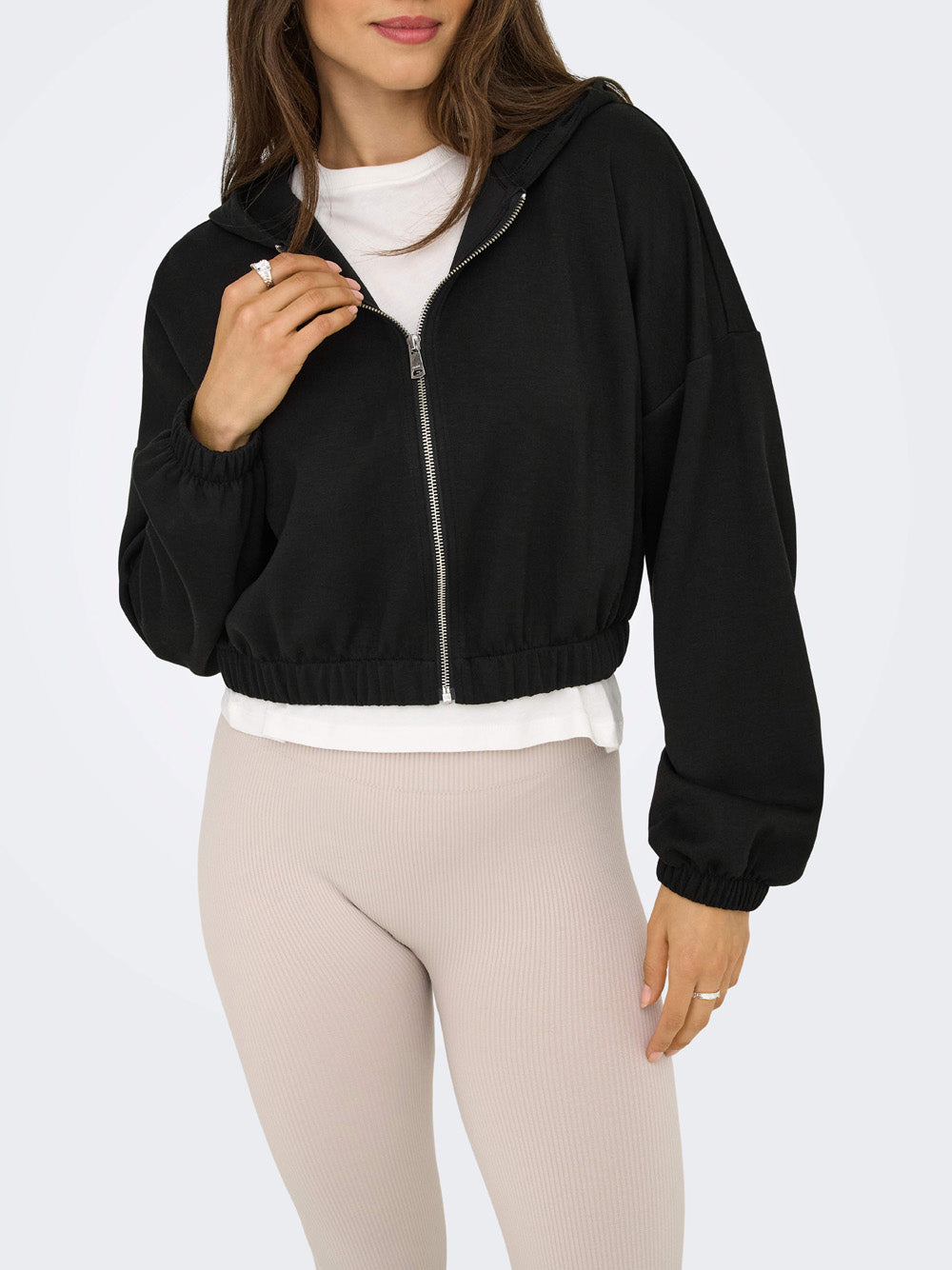 Felpa Zip Only da Donna - Nero