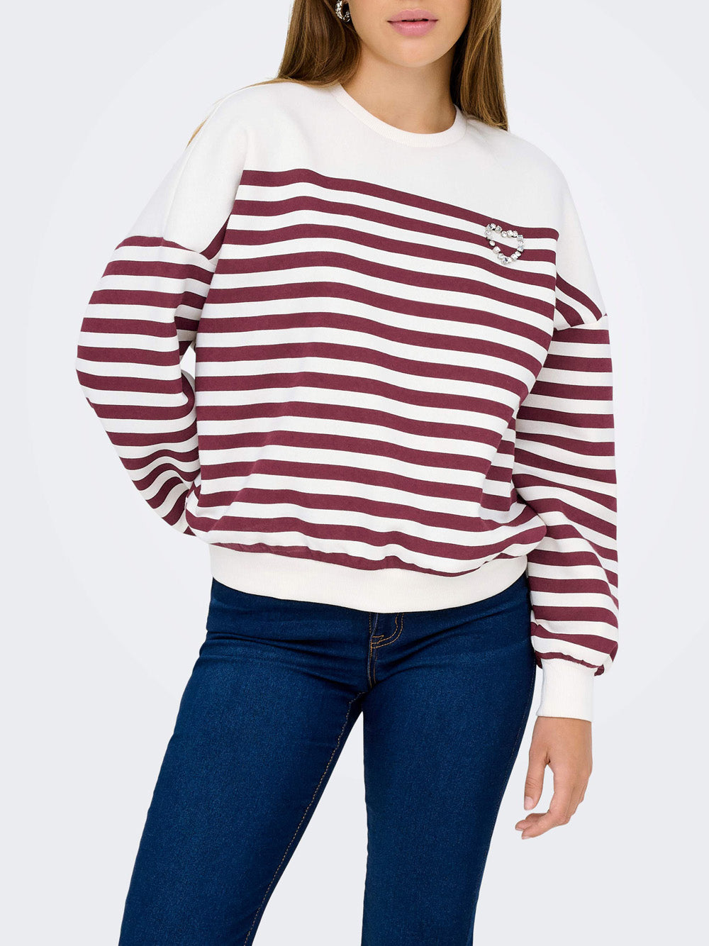 Felpa Only da Donna - Bordeaux