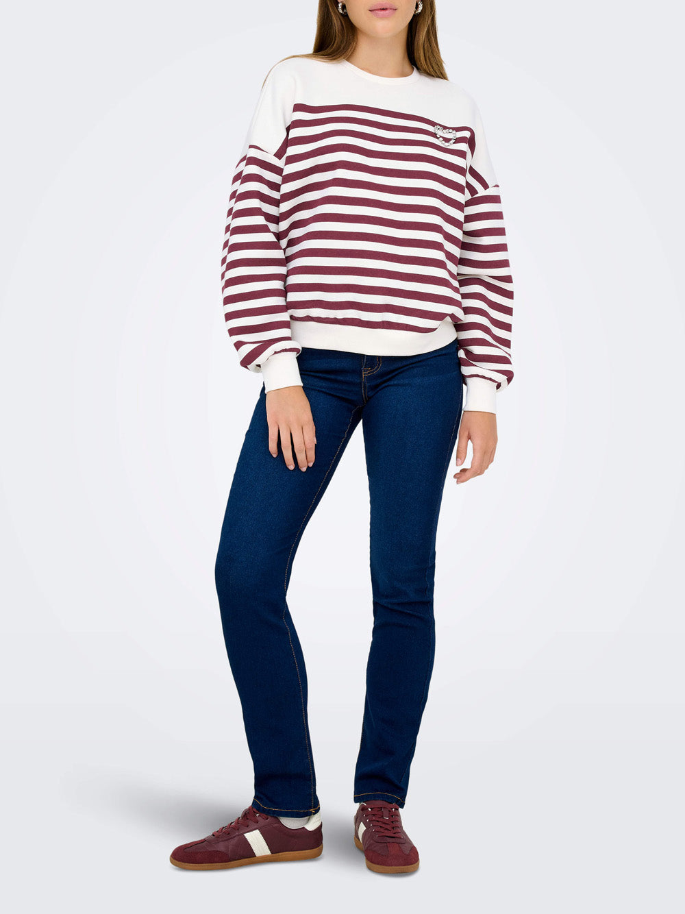 Felpa Only da Donna - Bordeaux