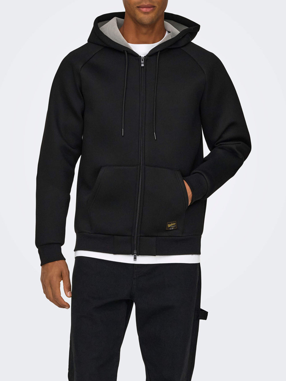 Felpa Zip Only e Sons da Uomo - Nero