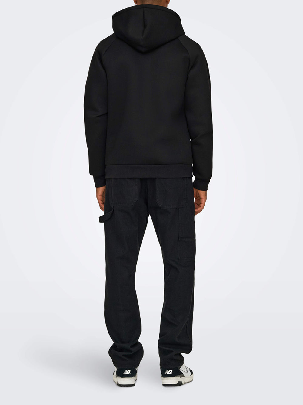 Felpa Zip Only e Sons da Uomo - Nero