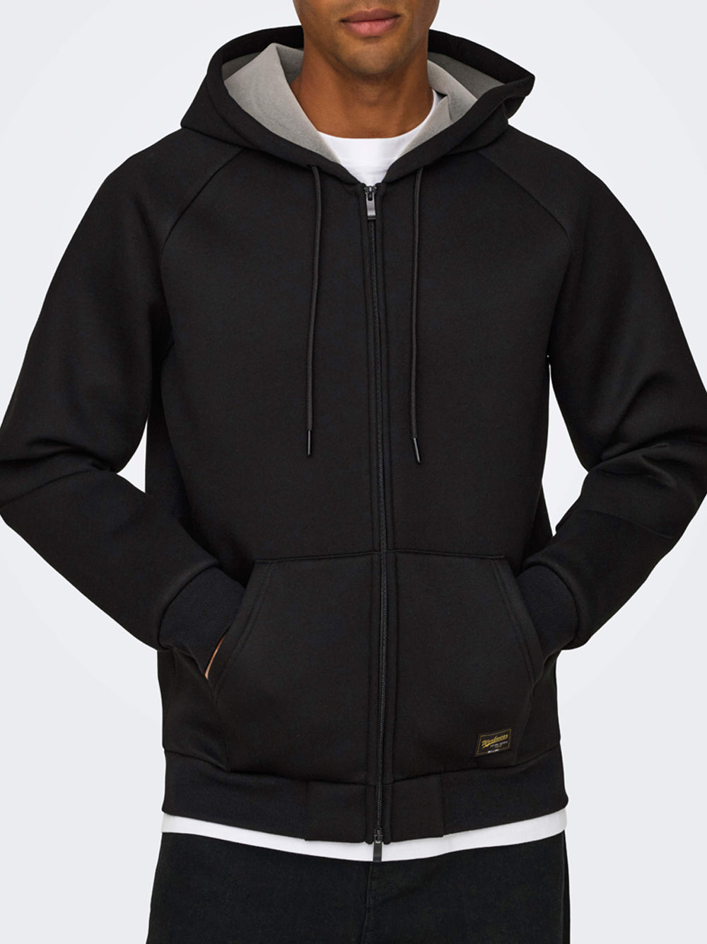 Felpa Zip Only e Sons da Uomo - Nero