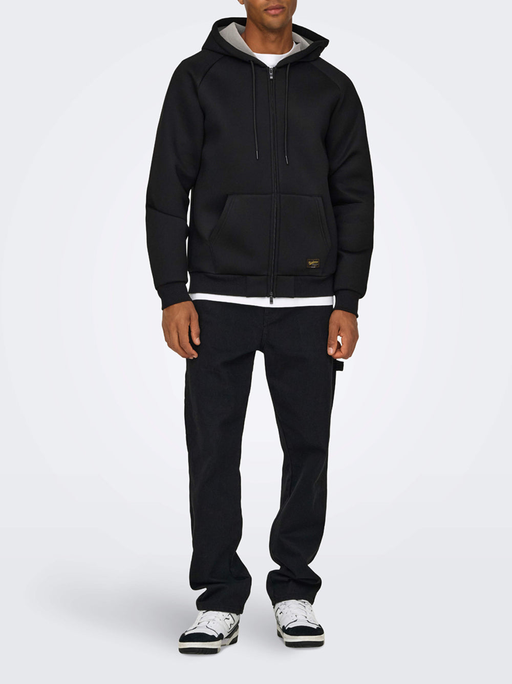 Felpa Zip Only e Sons da Uomo - Nero