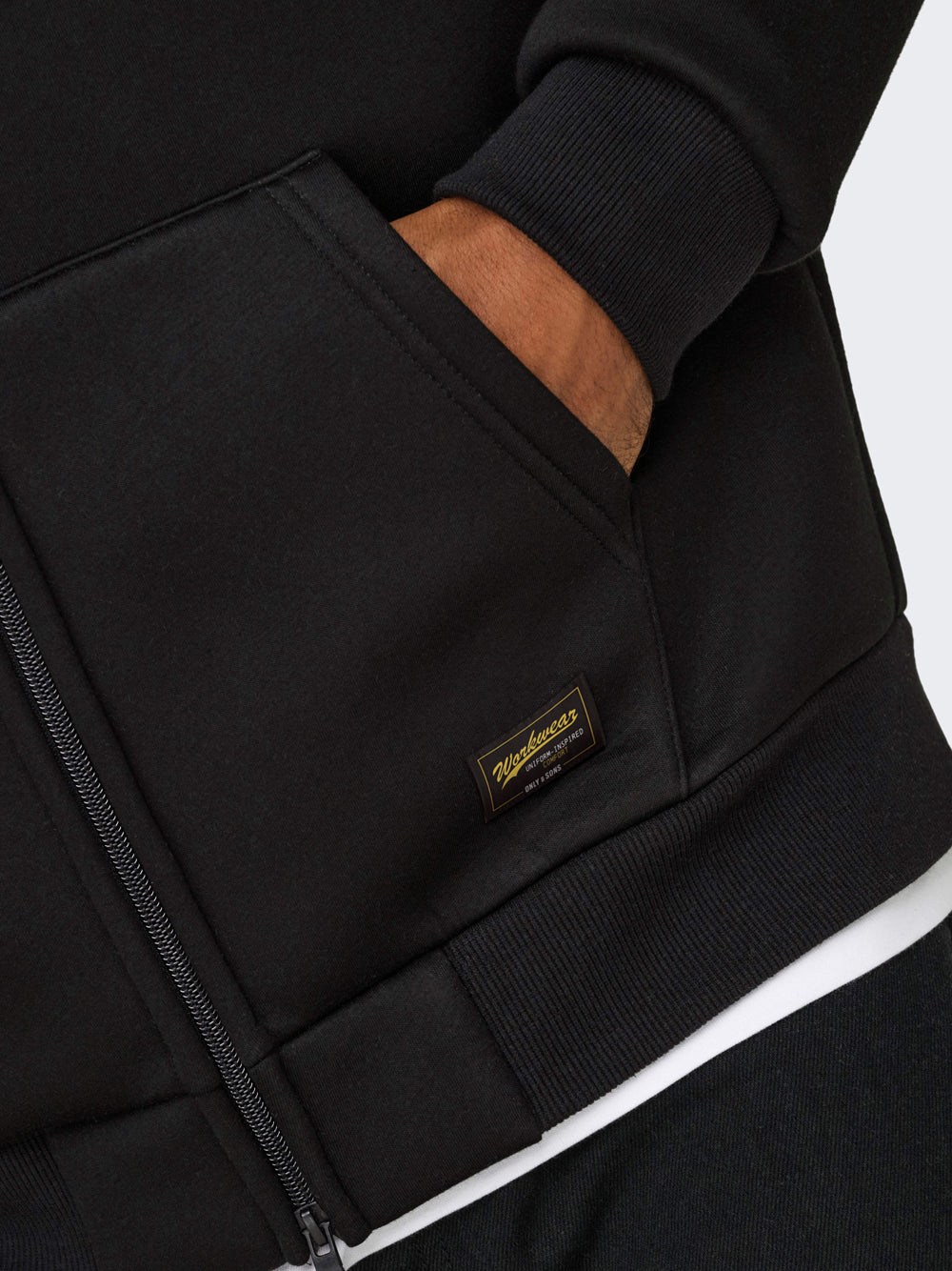 Felpa Zip Only e Sons da Uomo - Nero