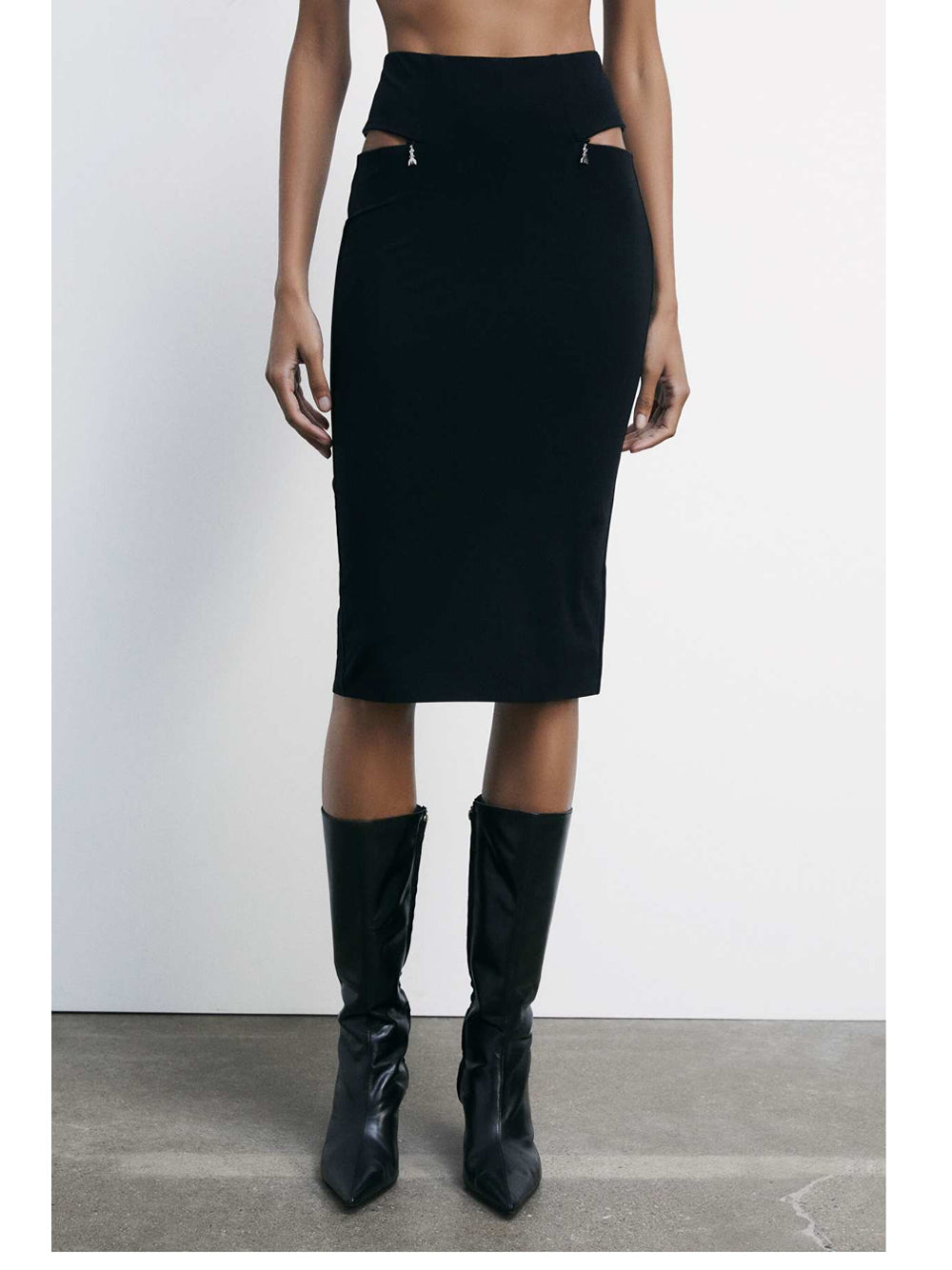 Gonna Midi Patrizia Pepe da Donna - Nero