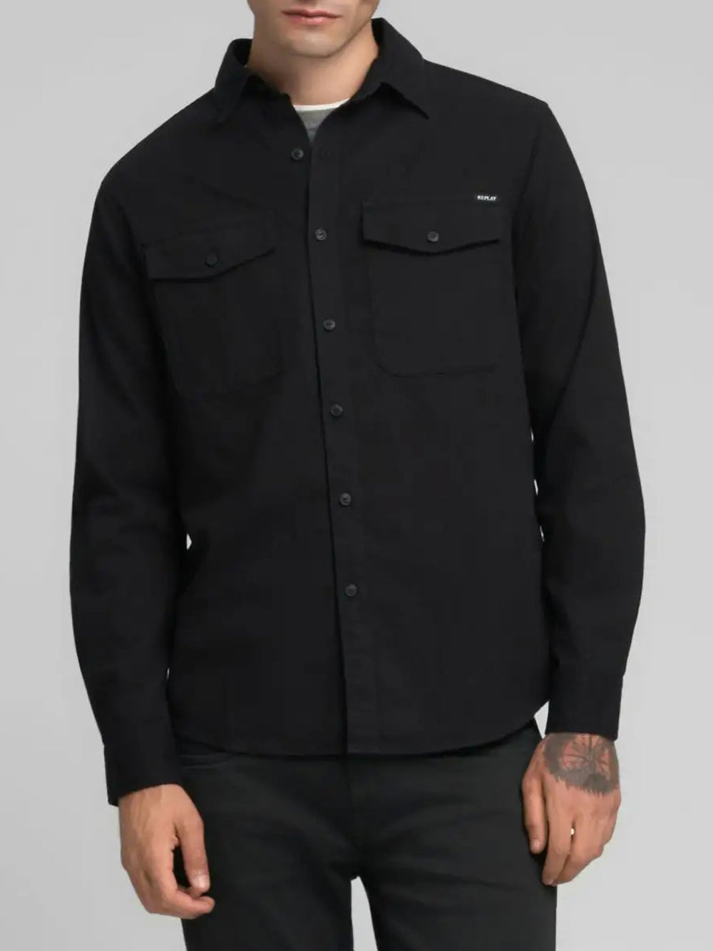Camicia Casual Replay da Uomo - Nero