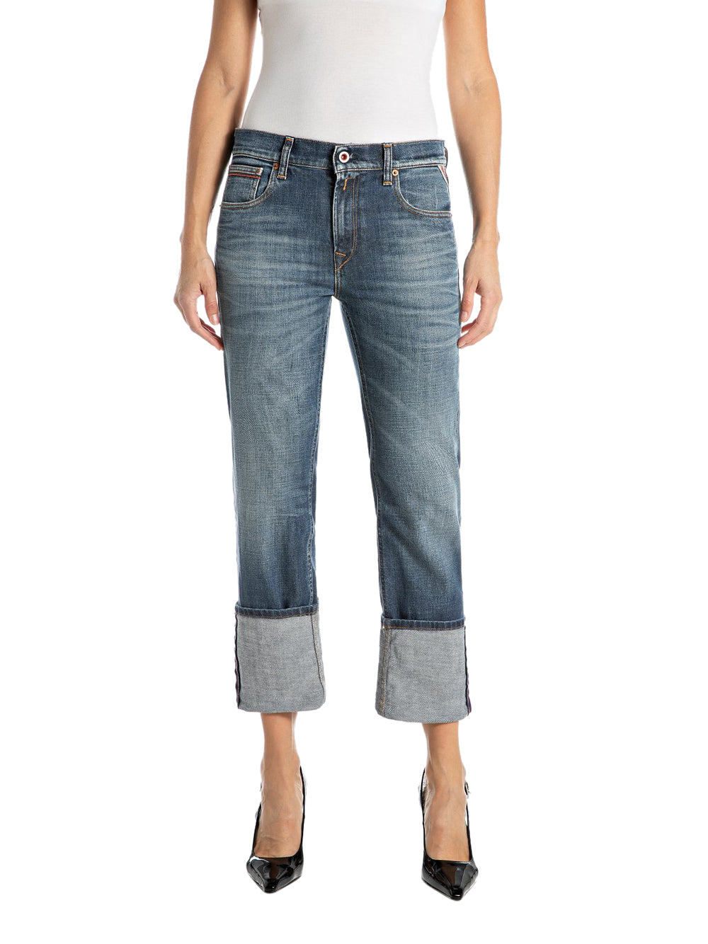 Jeans Straight Replay da Donna - Denim