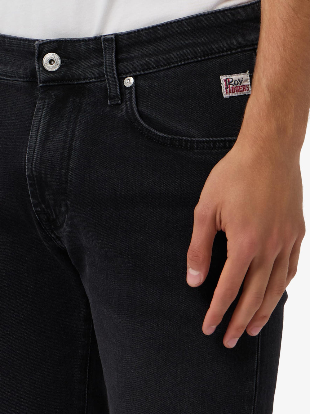 Jeans Slim Roy Rogers da Uomo - Nero