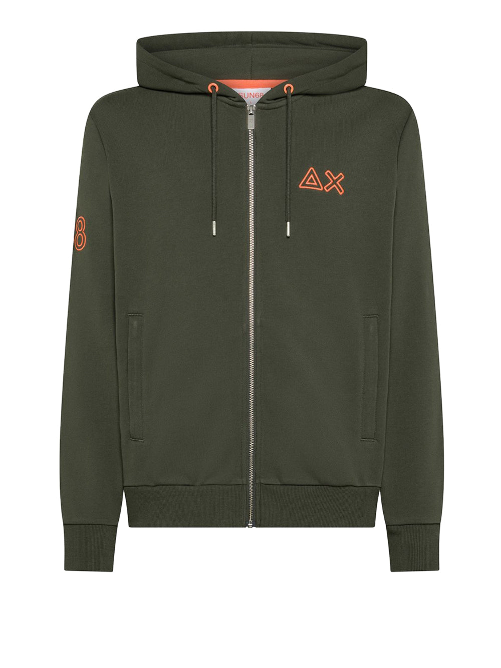 Felpa Zip Sun68 da Uomo - Verde