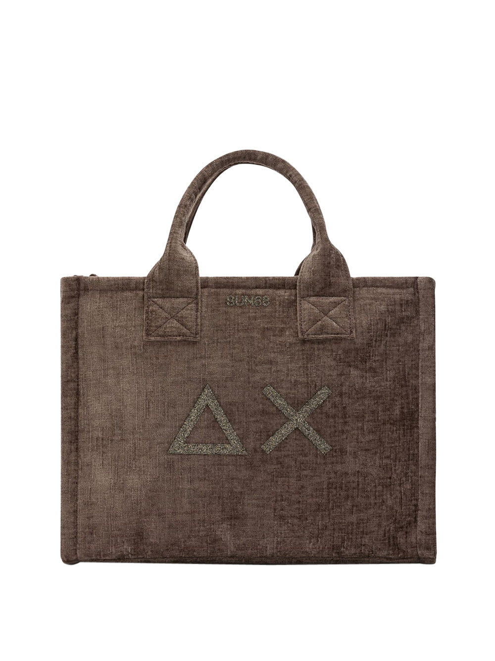 Borsa a Mano Sun68 Cali Midi Velvet da Donna - Marrone