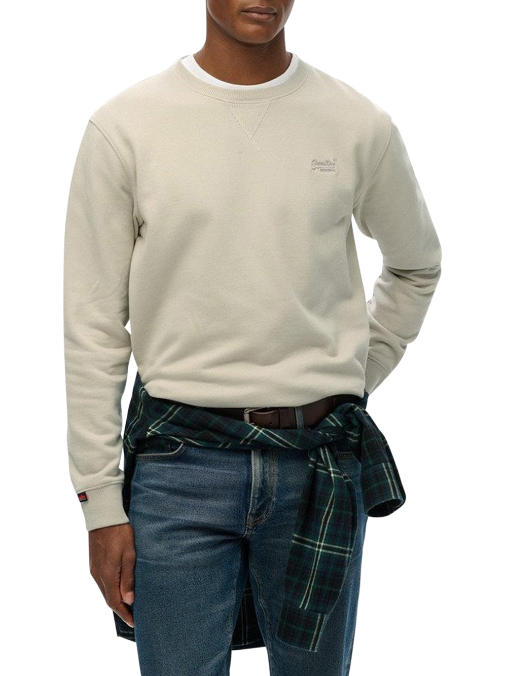 Felpa Superdry Essential Logo Crew da Uomo - Avorio