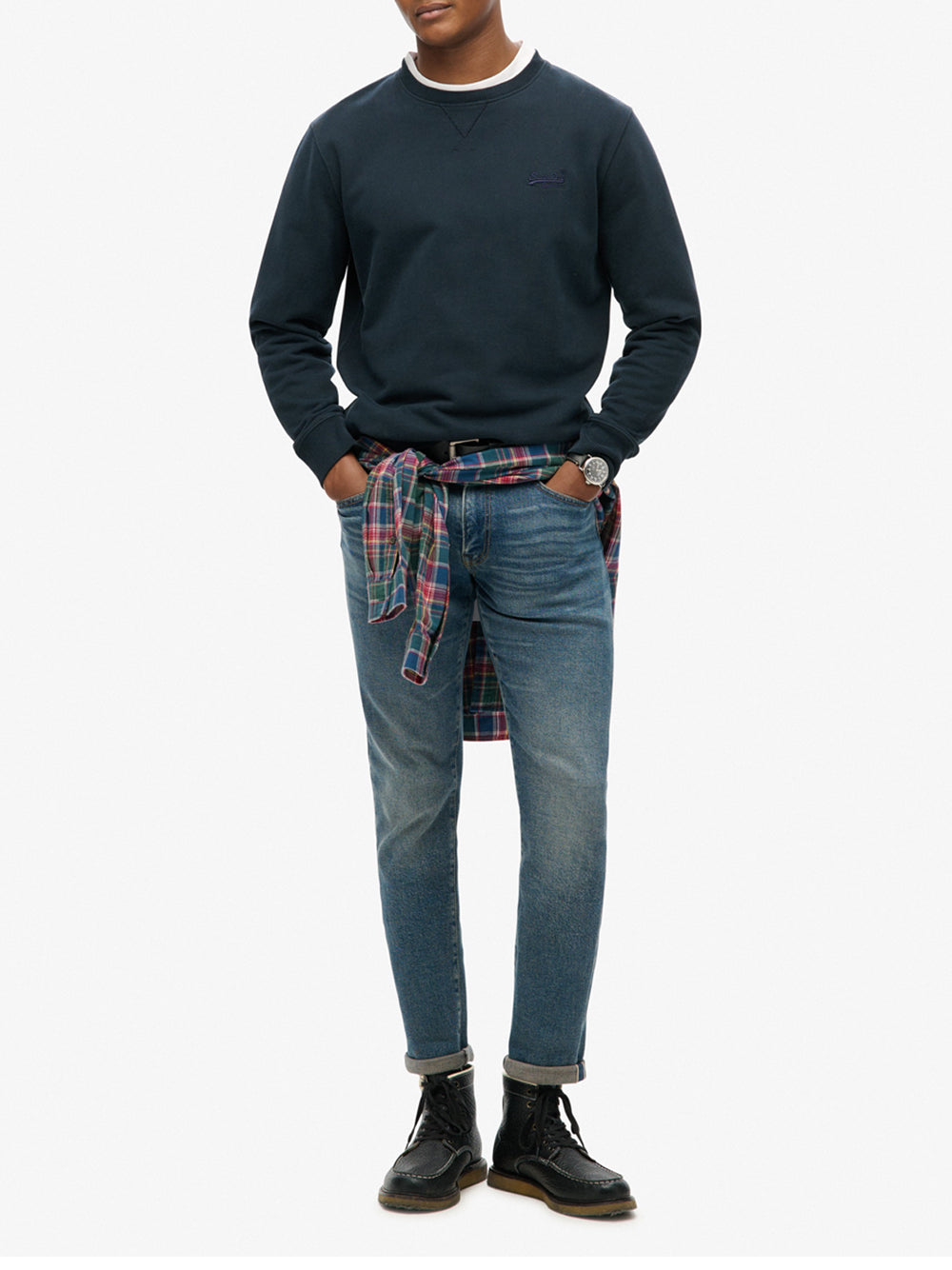 Felpa Superdry Essential Logo Crew da Uomo - Blu