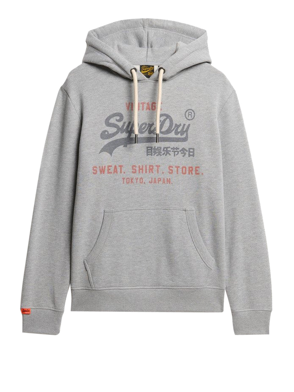 Felpa Cappuccio Superdry Heritage Relaxed da Uomo - Grigio