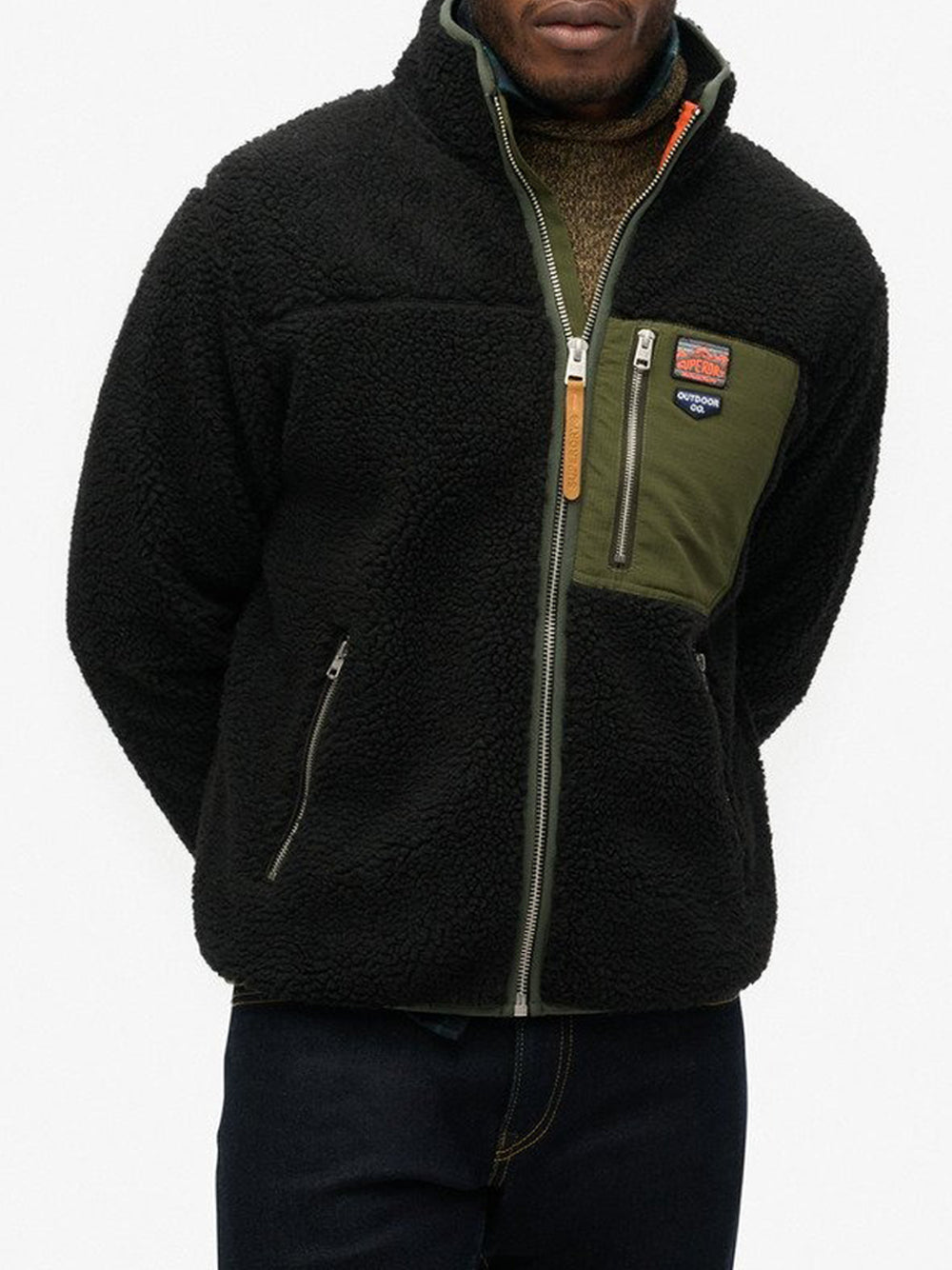 Felpa Zip Superdry Vintage Retro da Uomo - Nero