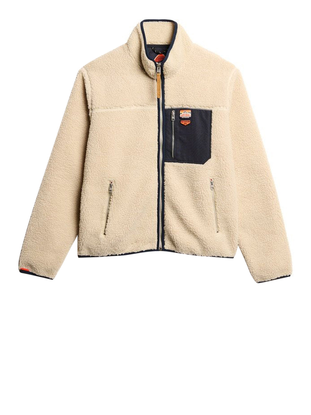 Felpa Zip Superdry Vintage Retro da Uomo - Beige
