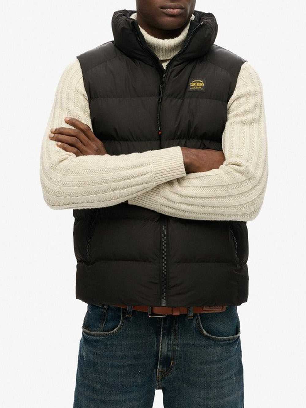 Smanicato Superdry Sports Puffer da Uomo - Nero