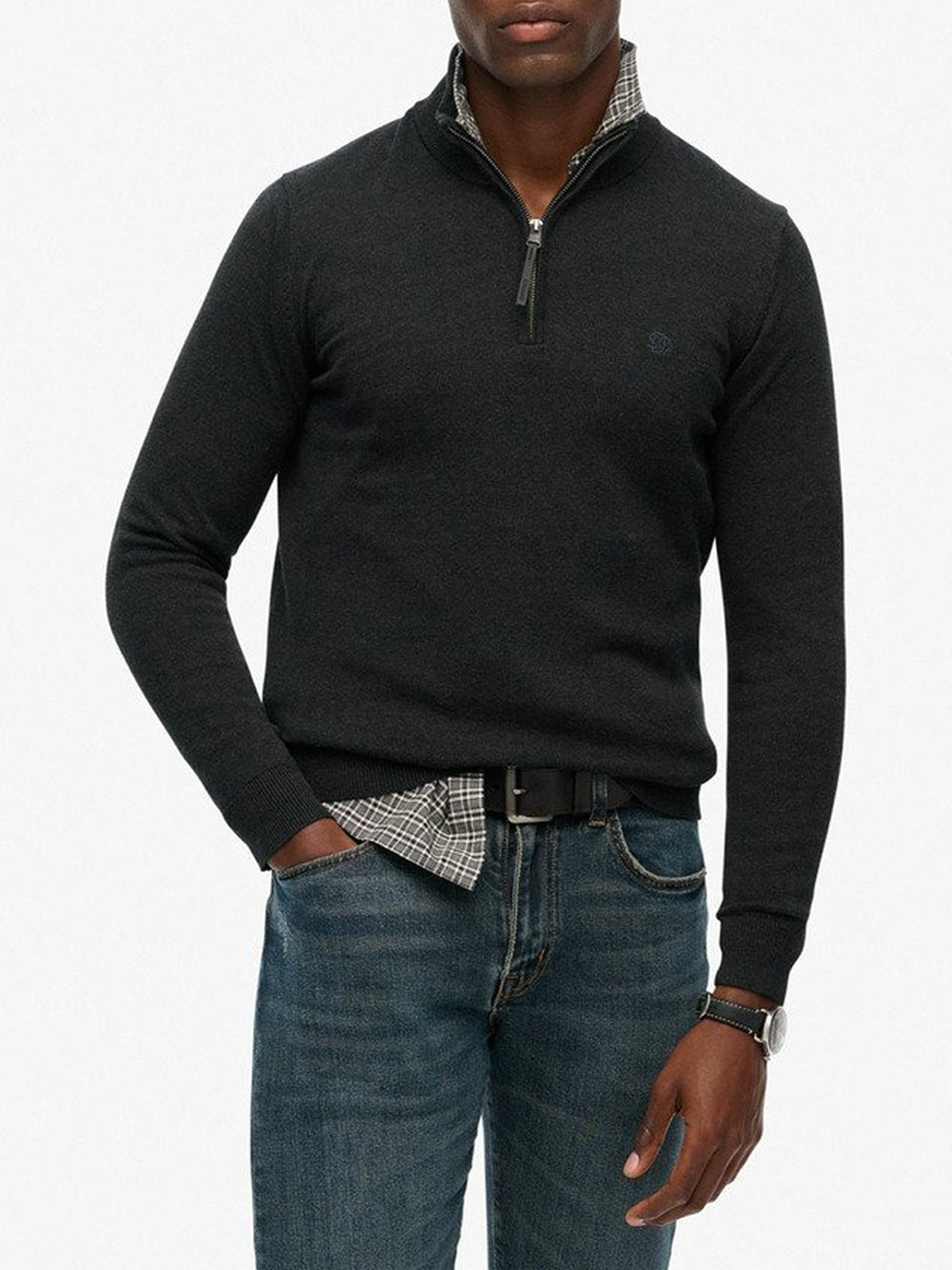 Pullover Superdry Essentials Cotton da Uomo - Grigio